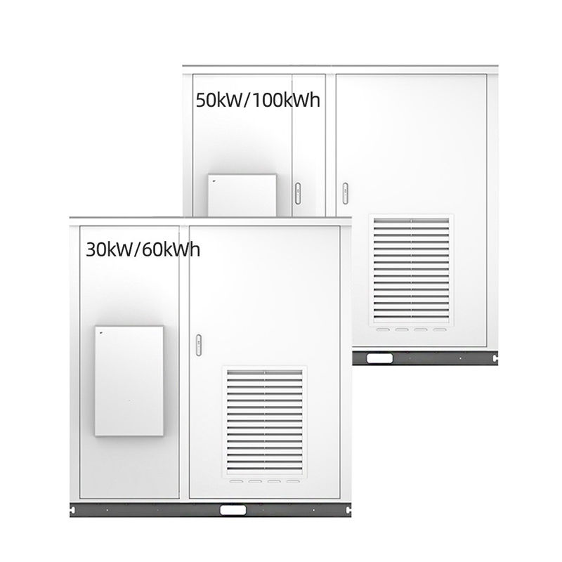 30kW buitenkasten energieopslag systeem 100kWh zonne-energieopslagkasten met inverter